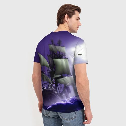 Мужская футболка 3D Корабль и шторм, цвет 3D печать - фото 4