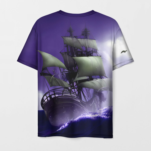 Мужская футболка 3D Корабль и шторм, цвет 3D печать - фото 2