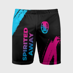 Мужские шорты спортивные Spirited Away - neon gradient: надпись, символ