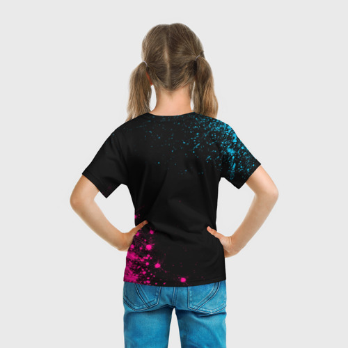 Детская футболка 3D BYD - neon gradient: надпись, символ, цвет 3D печать - фото 6
