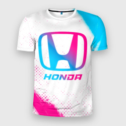 Мужская футболка 3D Slim Honda neon gradient style