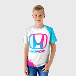 Детская футболка 3D Honda neon gradient style - фото 2