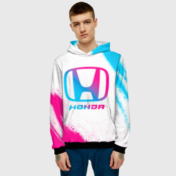 Мужская толстовка 3D Honda neon gradient style - фото 2