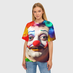 Женская футболка oversize 3D Клоун с улыбкой - фото 2
