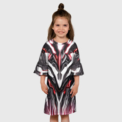 Детское платье 3D Неоновая кибер броня красная - фото 2