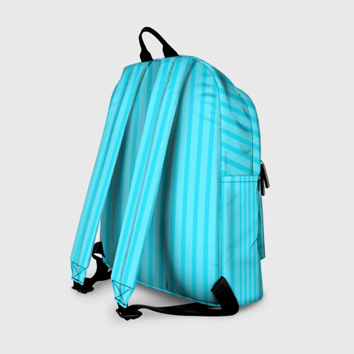 Рюкзак 3D с принтом Полосатый голубой, вид сзади #1