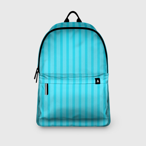 Рюкзак 3D с принтом Полосатый голубой, вид сбоку #3