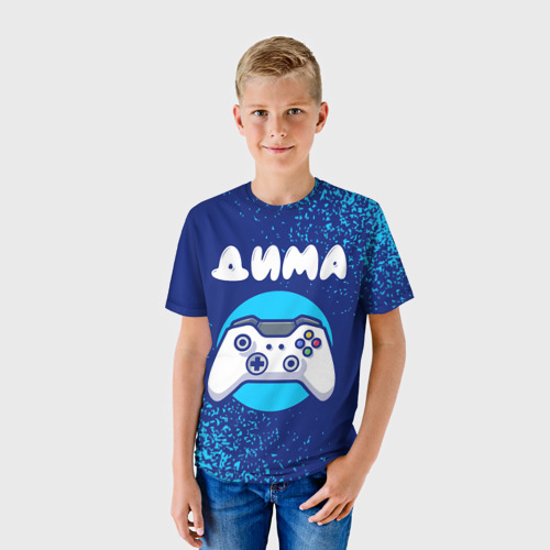 Детская футболка 3D Дима геймер, цвет 3D печать - фото 3
