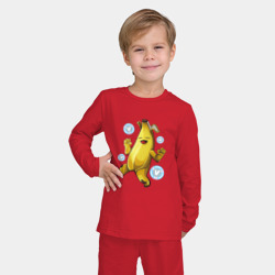 Детская пижама с лонгсливом хлопок Банан с В-баксами Фортнайт - фото 2