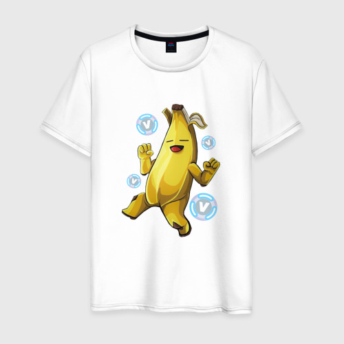 Мужская футболка из хлопка с принтом Банан с В-баксами Фортнайт, вид спереди №1