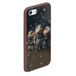 Чехол для iPhone 5/5S матовый Морские свинки в комбинезонах на марсе - фото 2