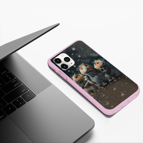 Чехол для iPhone 11 Pro Max матовый Морские свинки в комбинезонах на марсе, цвет розовый - фото 5
