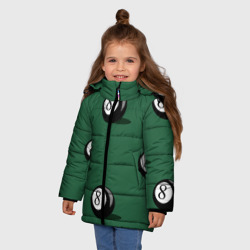 Зимняя куртка для девочек 3D Крутой бильярдист - фото 2