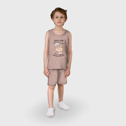 Детская пижама с шортами хлопок Кот и прикольная надпись - фото 2