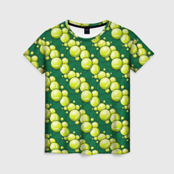 Женская футболка 3D Большой теннис - мячики