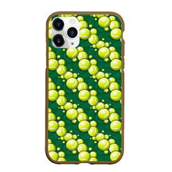 Чехол для iPhone 11 Pro Max матовый Большой теннис - мячики