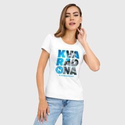 Женская футболка хлопок Slim Хвича Кварацхелия Кварадона Наполи - фото 2
