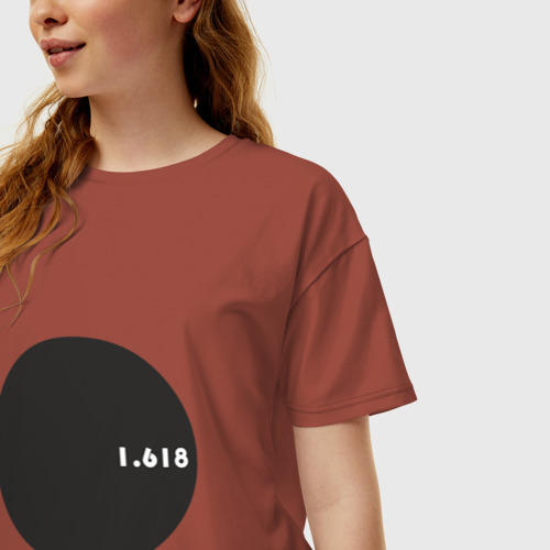 Женская футболка хлопок Oversize Число Фибоначчи, цвет кирпичный - фото 3