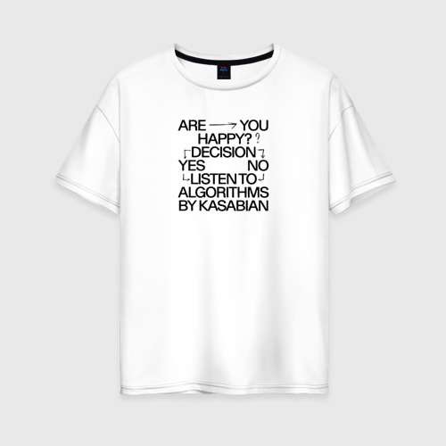 Женская футболка оверсайз из хлопка с принтом Kasabian Algorithms, вид спереди №1