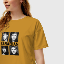 Женская футболка хлопок Oversize Kasabian музыканты - фото 2