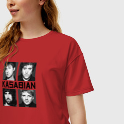 Женская футболка хлопок Oversize Kasabian музыканты - фото 2