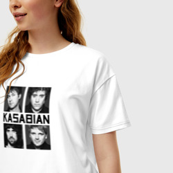 Женская футболка хлопок Oversize Kasabian музыканты - фото 2