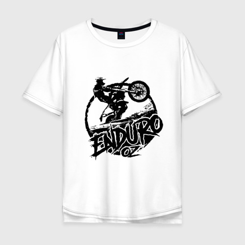 Мужская футболка хлопок Oversize с принтом Enduro oz, вид спереди #2