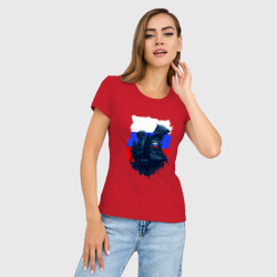 Женская футболка хлопок Slim Военные РФ и флаг - neuro art - фото 2