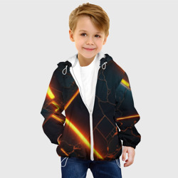 Детская куртка 3D Неоновые разломы - оранжевый - фото 2