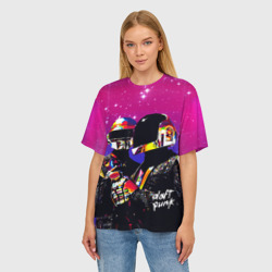 Женская футболка oversize 3D Daft Punk Discovery - фото 2