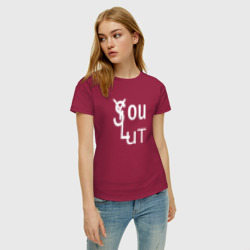 Женская футболка хлопок You slut - фото 2
