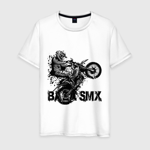 Мужская футболка из хлопка с принтом Baza SMX, вид спереди №1