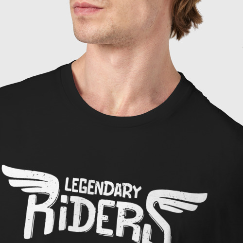 Мужская футболка хлопок Legendary riders, цвет черный - фото 6