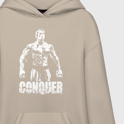 Худи SuperOversize хлопок Arnold conquer, цвет миндальный - фото 3