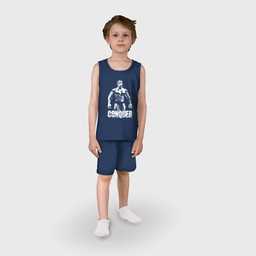 Детская пижама с шортами хлопок Arnold conquer, цвет темно-синий - фото 3