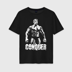 Женская футболка хлопок Oversize Arnold conquer