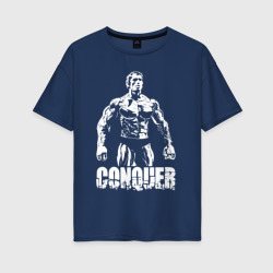 Женская футболка хлопок Oversize Arnold conquer