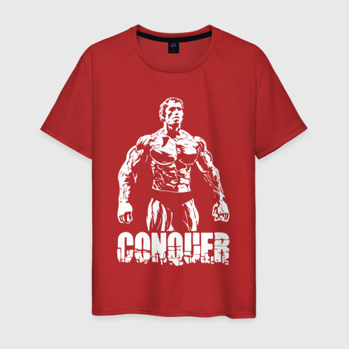 Мужская футболка хлопок Arnold conquer, цвет красный