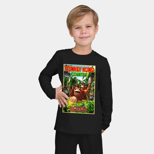 Детская пижама с лонгсливом хлопок с принтом Nintendo - donkey kong, фото на моделе #1