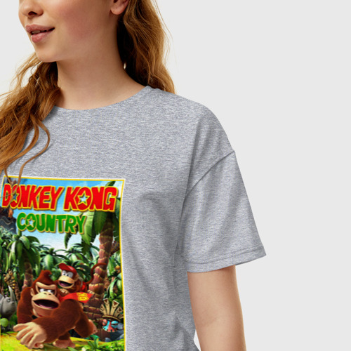 Женская футболка хлопок Oversize с принтом Nintendo - donkey kong, фото на моделе #1