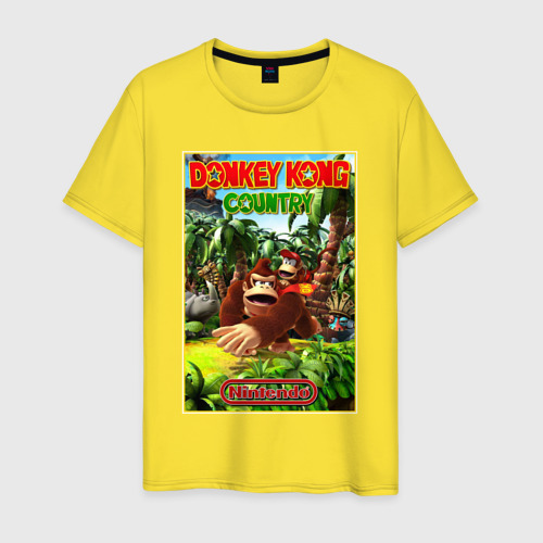 Мужская футболка хлопок Nintendo - donkey kong, цвет желтый