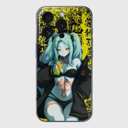 Чехол для iPhone 16 Pro Max силиконовый с защитой камеры Ребекка в куртке - Киберпанк