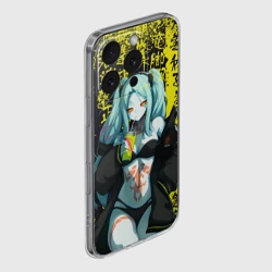 Чехол для iPhone 16 Pro Max силиконовый с защитой камеры Ребекка в куртке - Киберпанк - фото 2