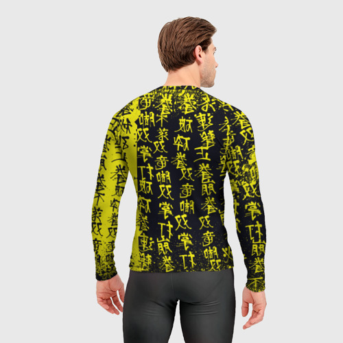 Мужской рашгард 3D с принтом Ребекка в куртке самурая - Киберпанк, вид сзади #2