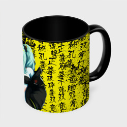 Кружка с полной запечаткой Ребекка в куртке - Киберпанк