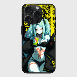 Чехол силиконовый для Apple iPhone 15 Pro матовый Ребекка в куртке - Киберпанк