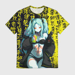 Мужская футболка 3D Ребекка в куртке - Киберпанк