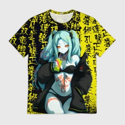 Мужская футболка 3D Ребекка в куртке - Киберпанк