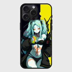 Чехол силиконовый для Apple iPhone 15 Pro Мax матовый Rebecca - Cyberpunk Edgerunners