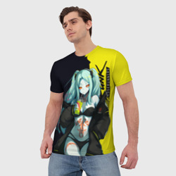 Мужская футболка 3D Rebecca - Cyberpunk Edgerunners - фото 2